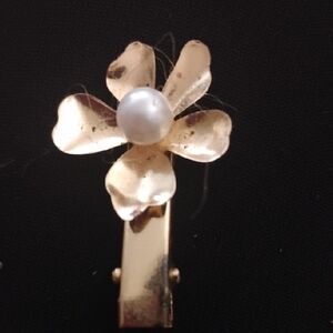 Gold Flower Pearl Hair Clip - Women Accessories Hair Accessory